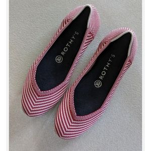 Rothy's Red Mini Stripe Flats